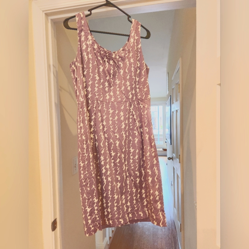 Ann Taylor purple and white dress, size 12